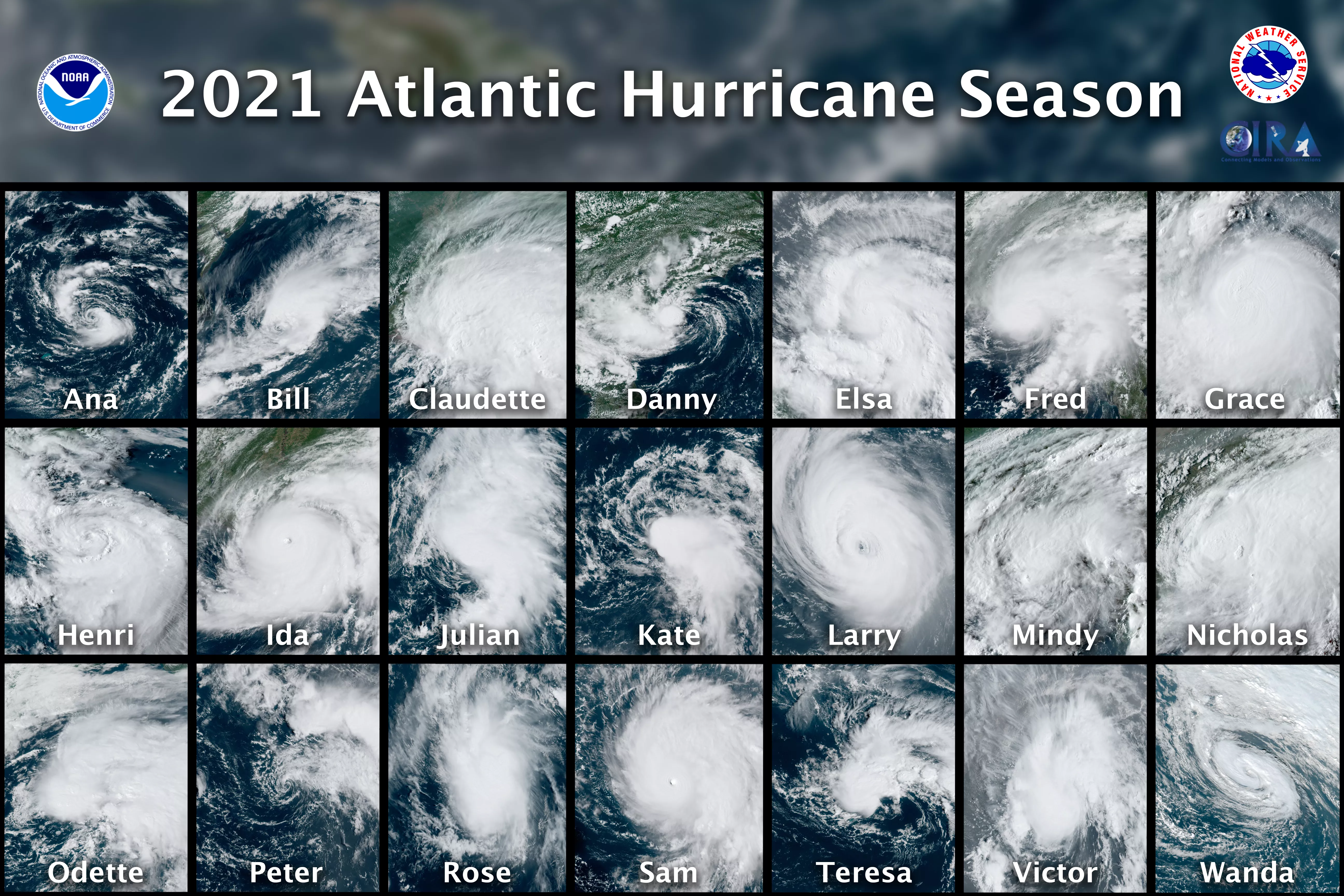 Image of various 2021 Hurricanes