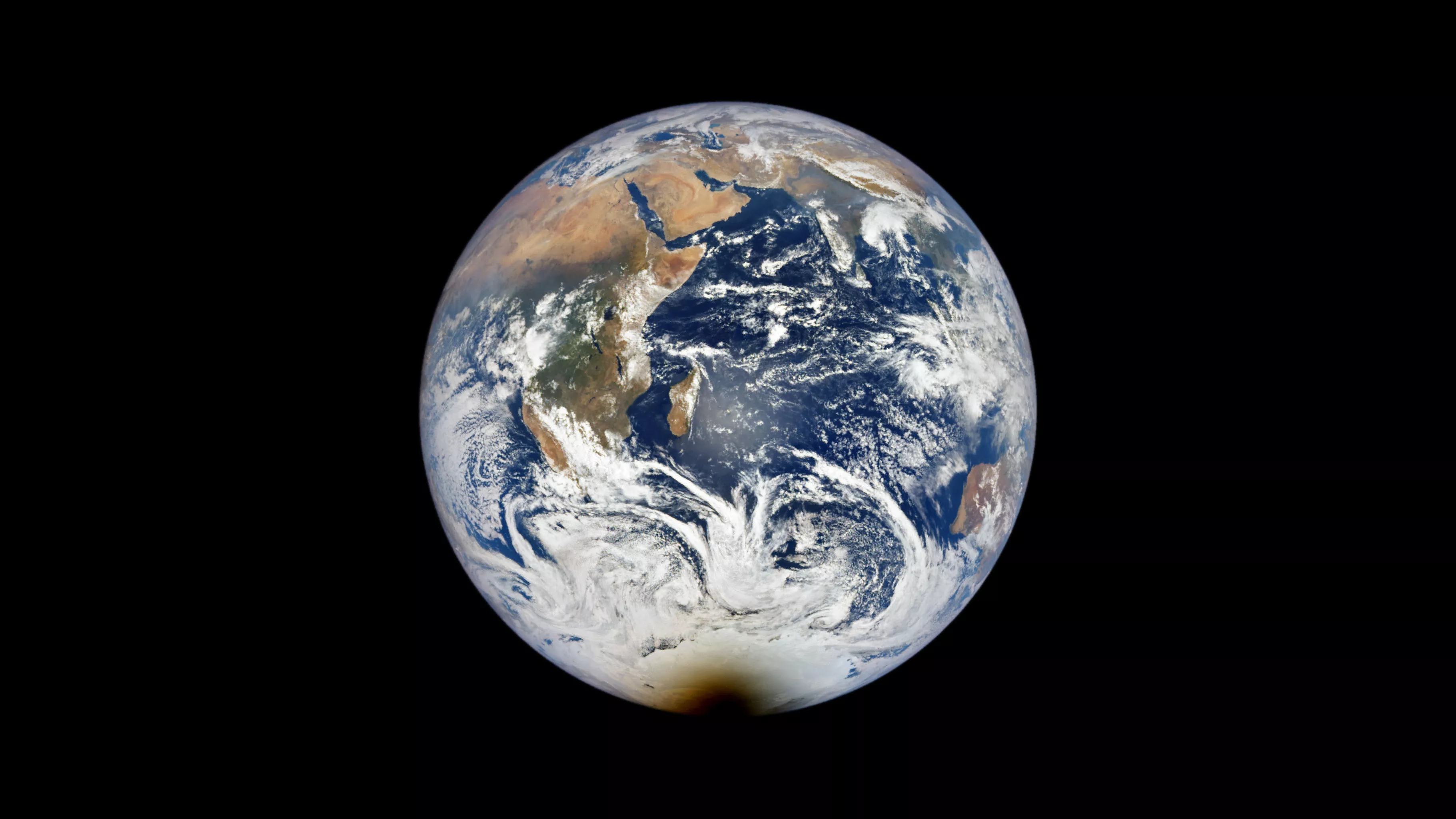 Image of the earth during and eclipse