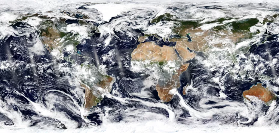 Large image of the earth, flattenned