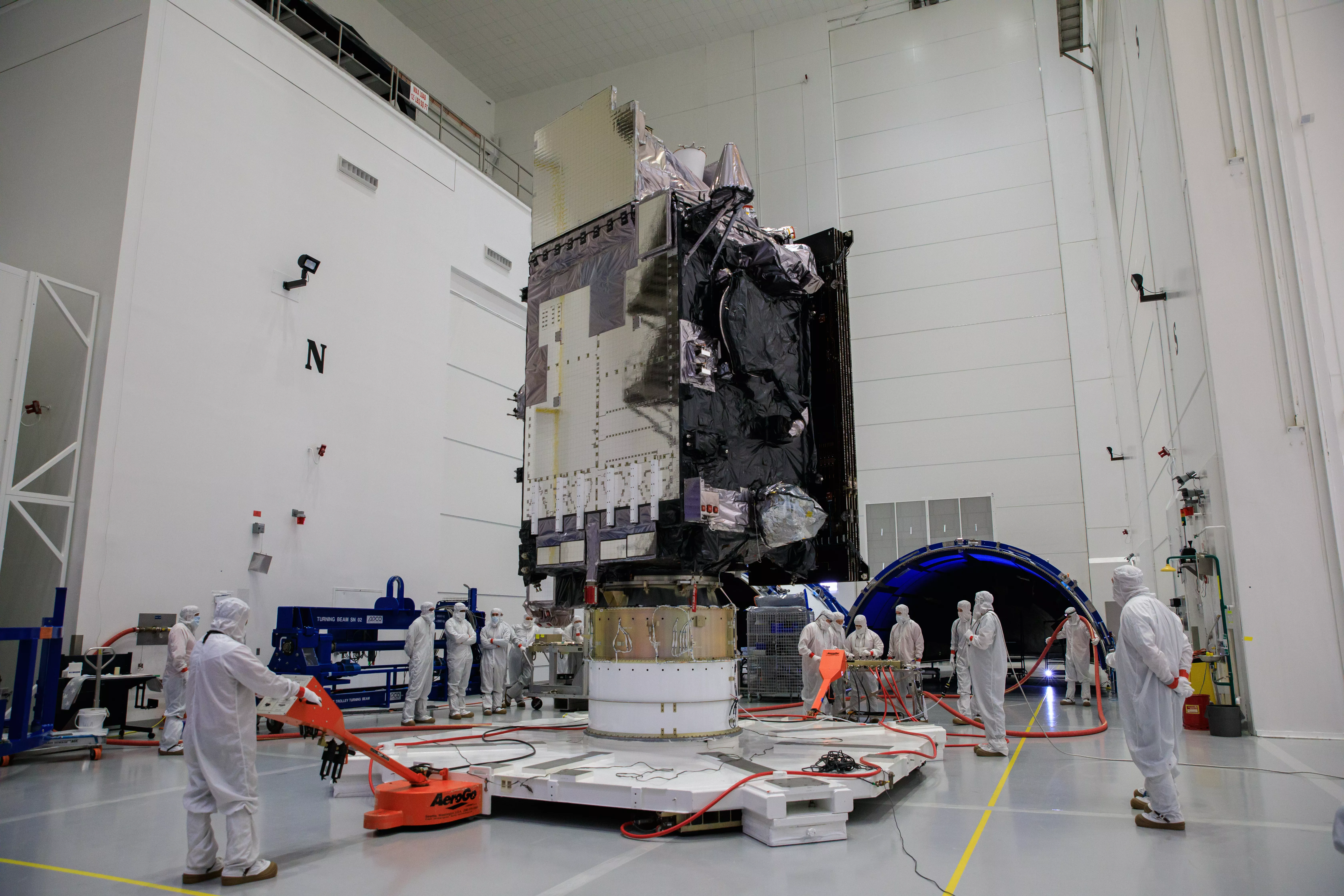 GOES-T Spacecraft Move to Encapsulation Bay