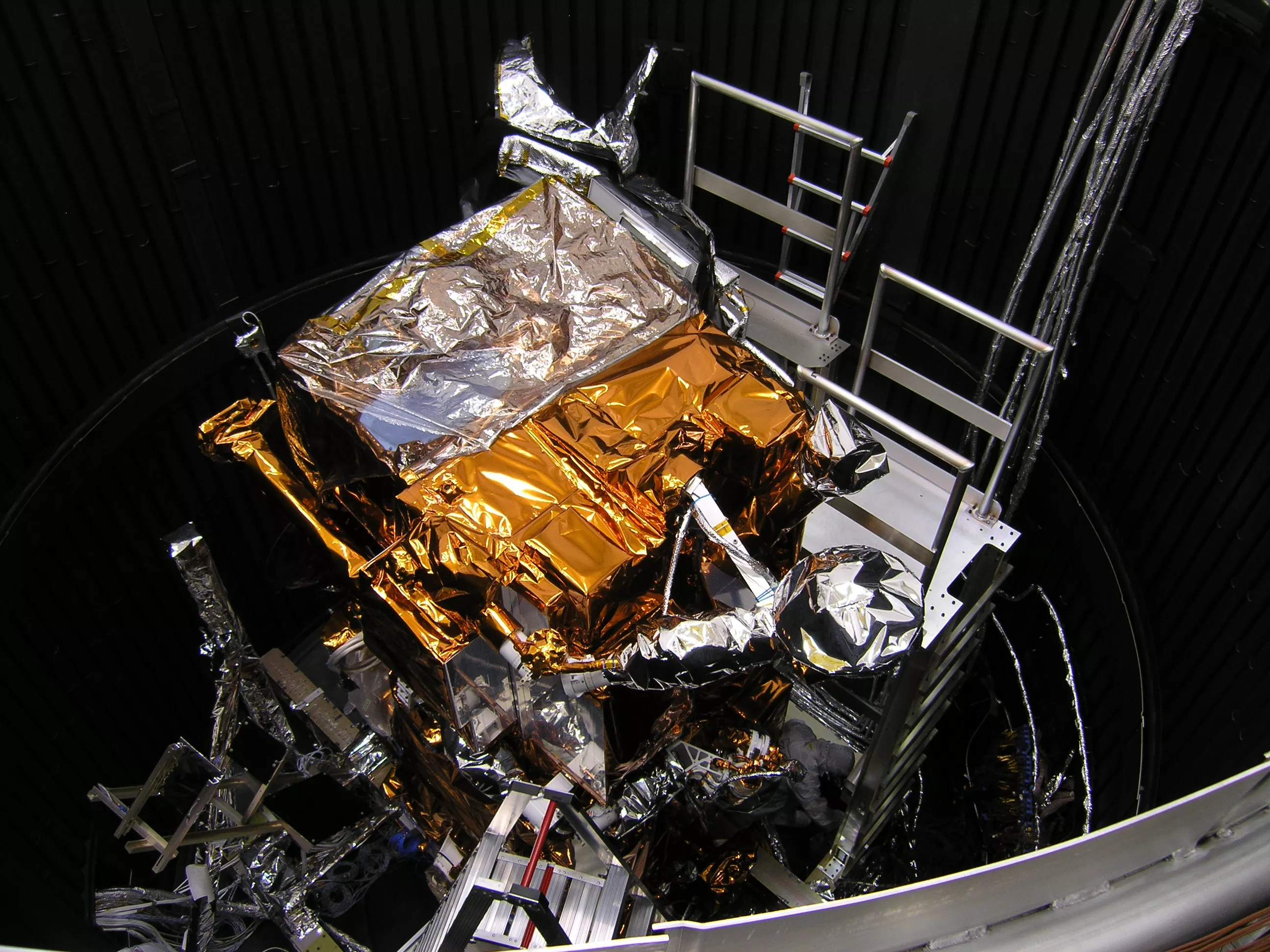 Image of JPSS-1 in the BATC Vacuum Chamber
