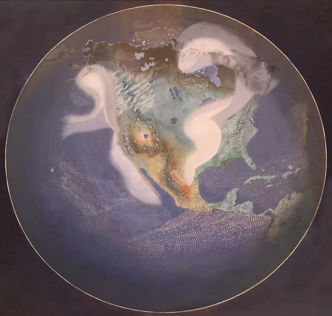 Painting of Earth from above