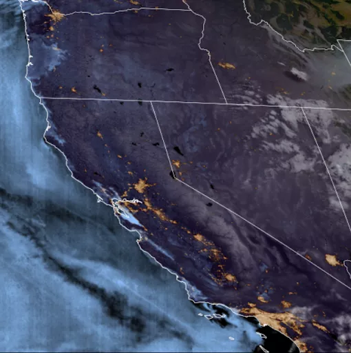 Image of the noise band from GOES-18 of the western US.