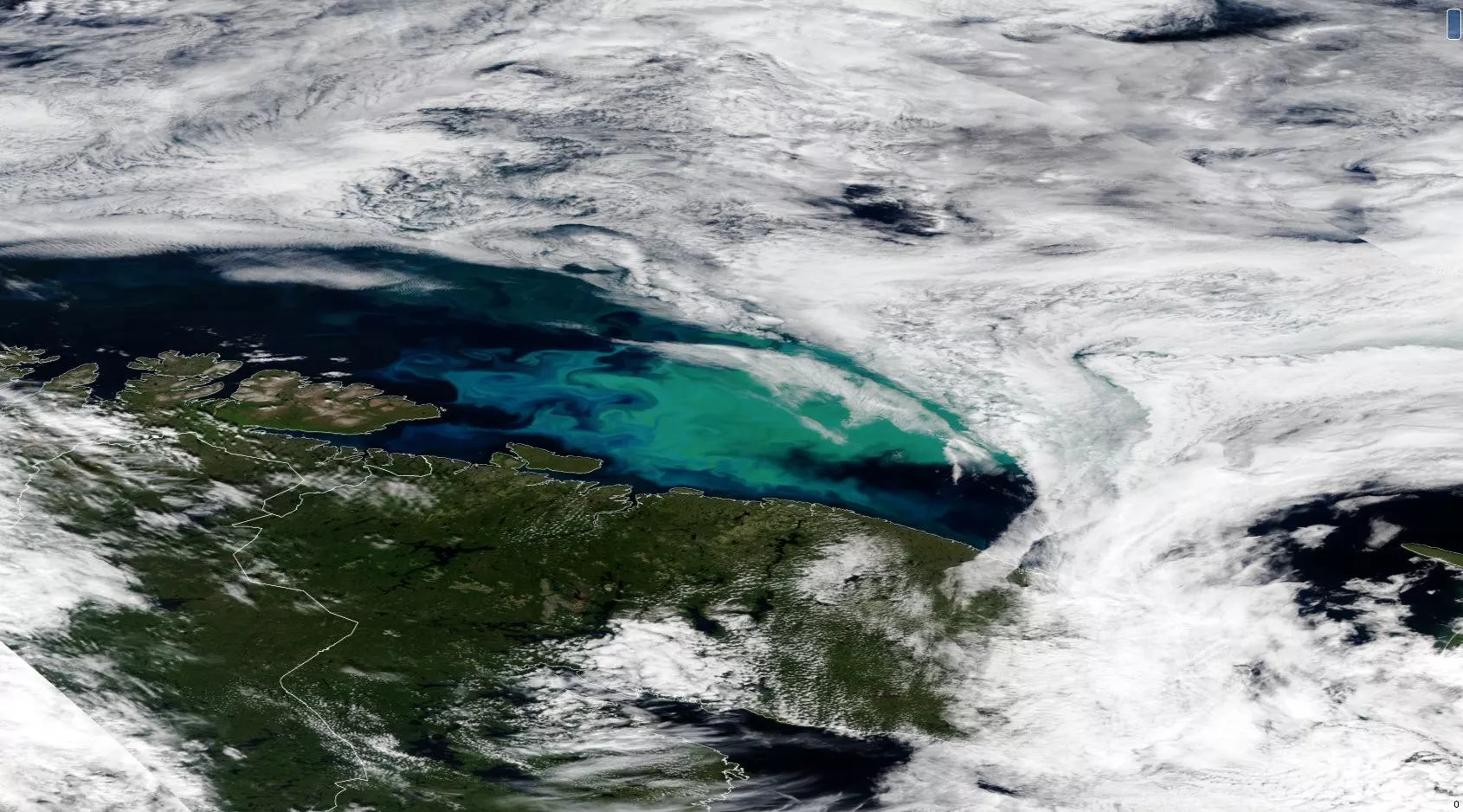 Image of algal bloom in the barents sea.