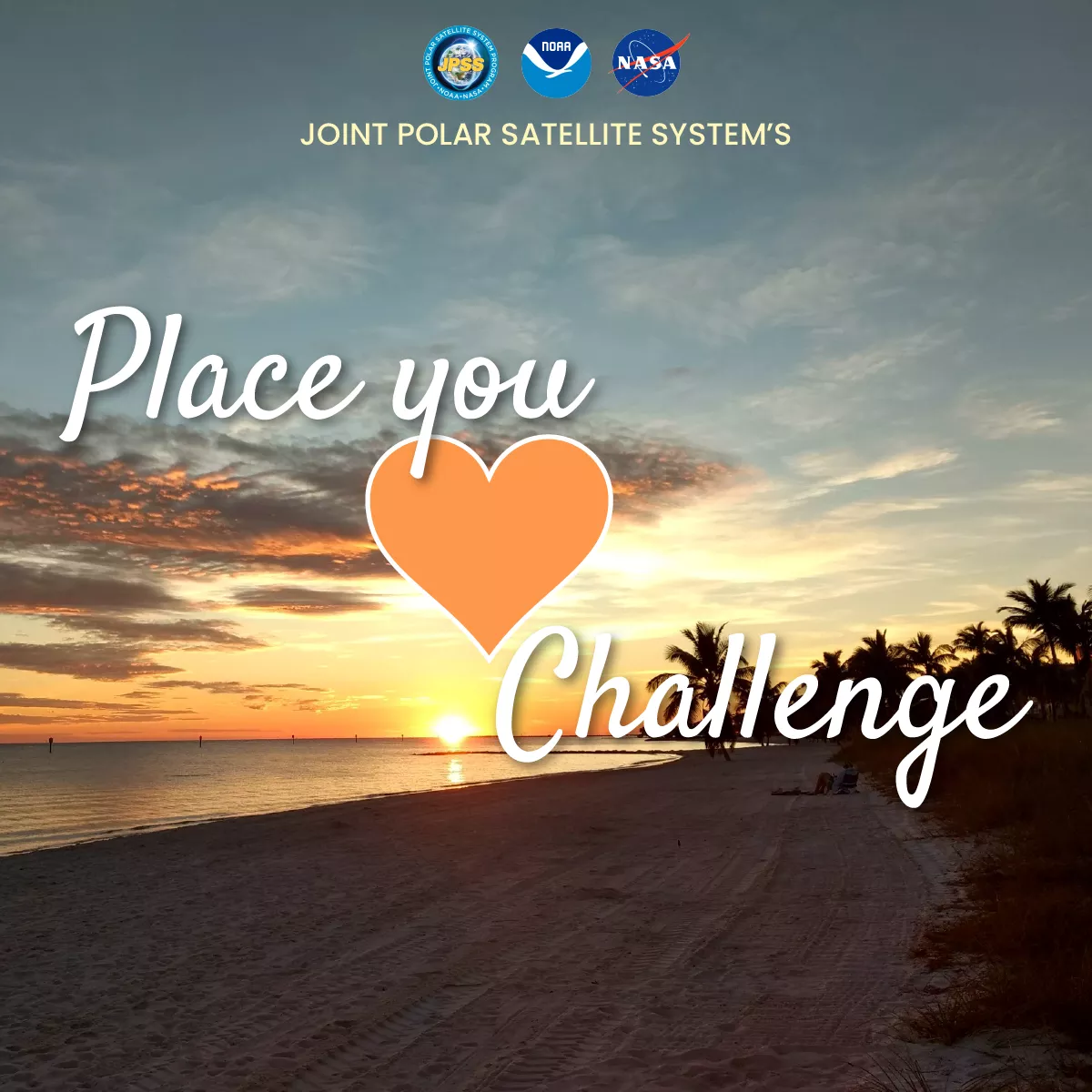 JPSS Place You Love challenge banner showing a sunset at a beach