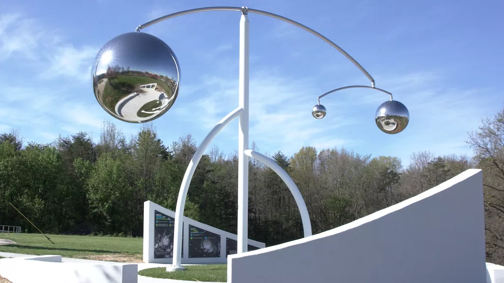 Image of orbs sculpture at Goddard Space Center