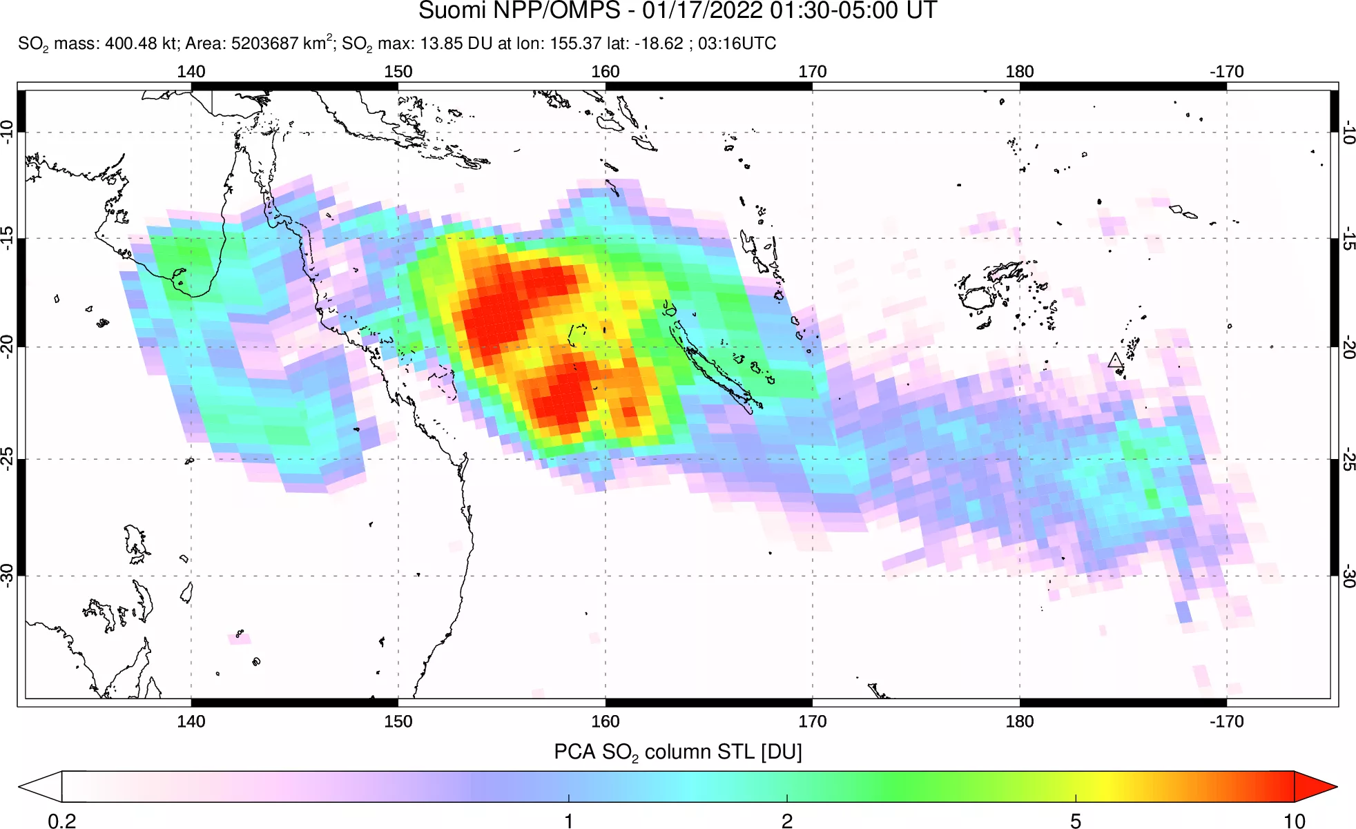 Image of the Hunga Tonga-Hunga volcanic eruption.