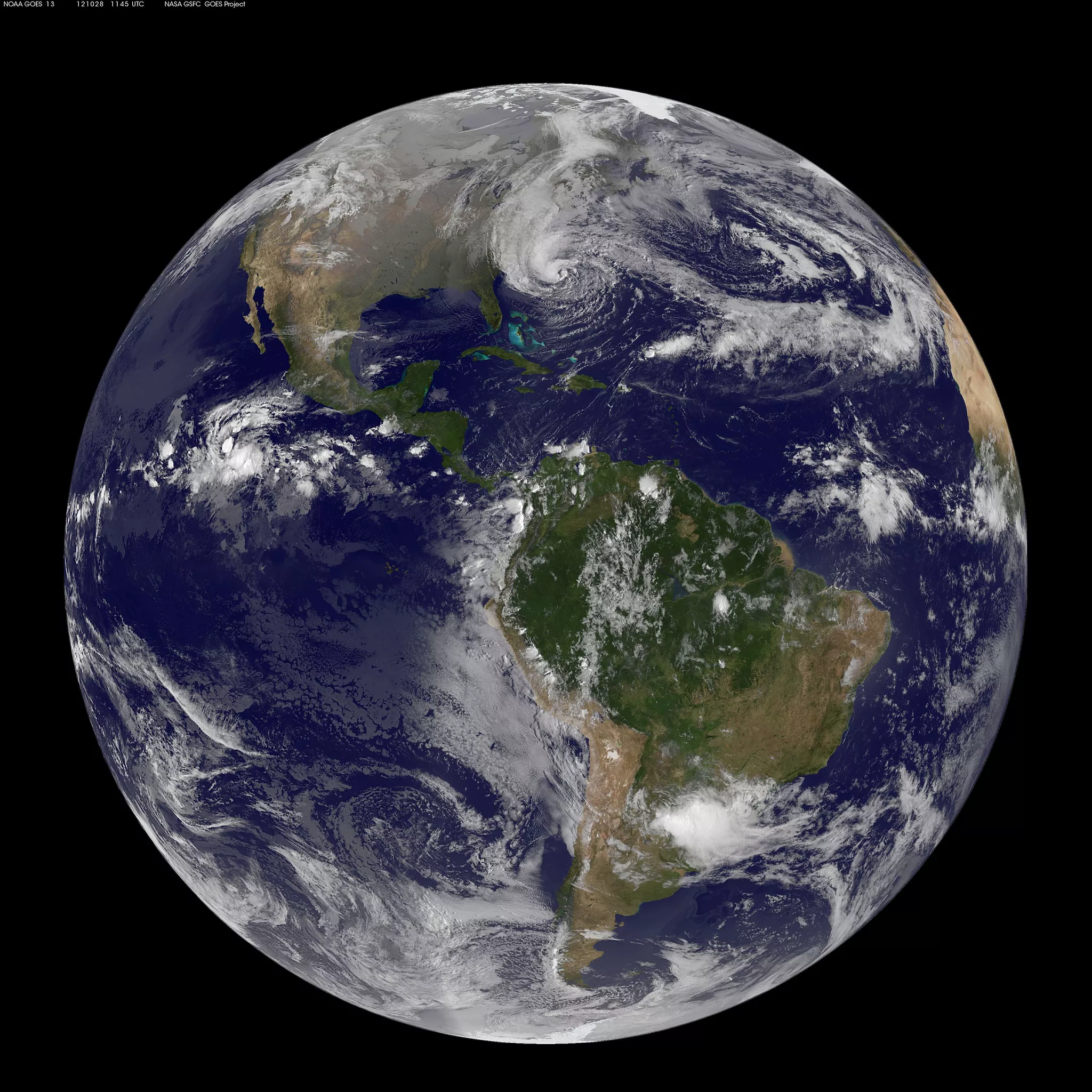 Full Disk view of Hurricane Sandy via GOES-13