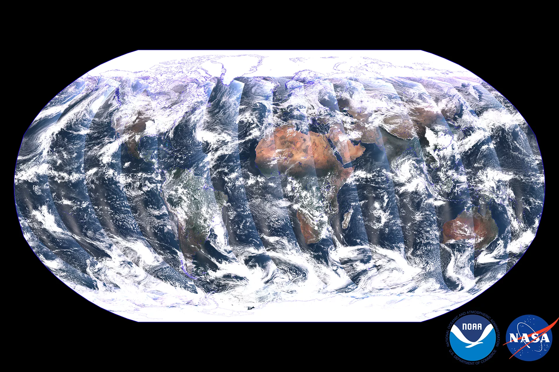 Image of the earth using the VIIR's instrument on NOAA-21