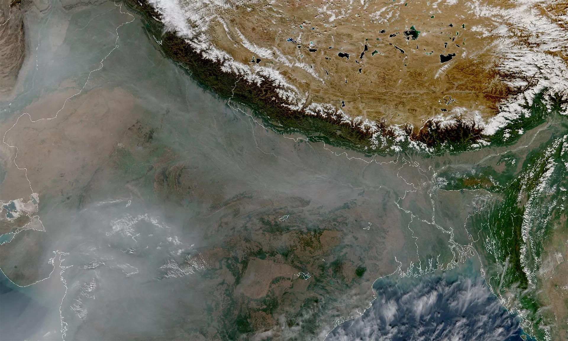 Image of smog over India