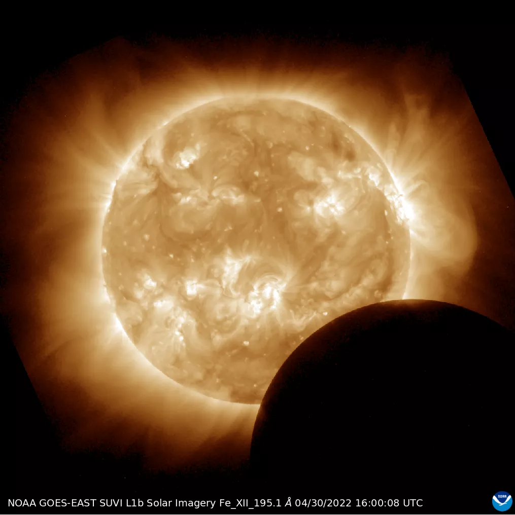 Image of the sun during and eclipse