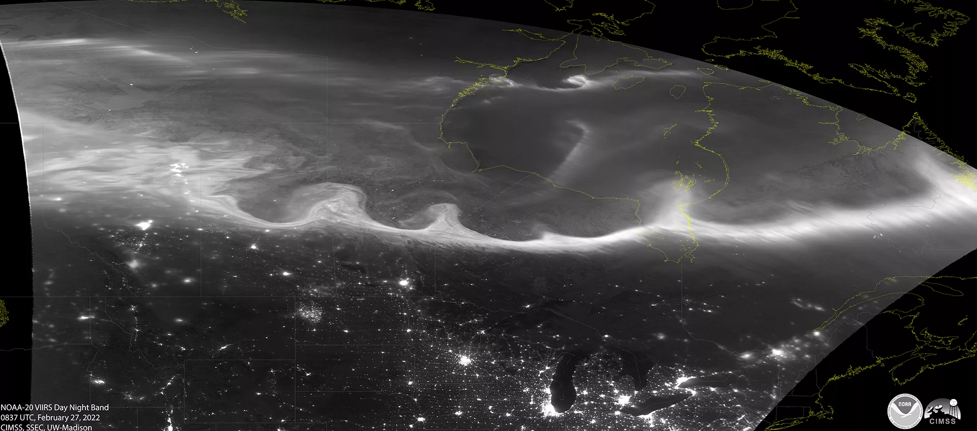 Image of the Day night Band using VIIRs instrument of the northern hemisphere
