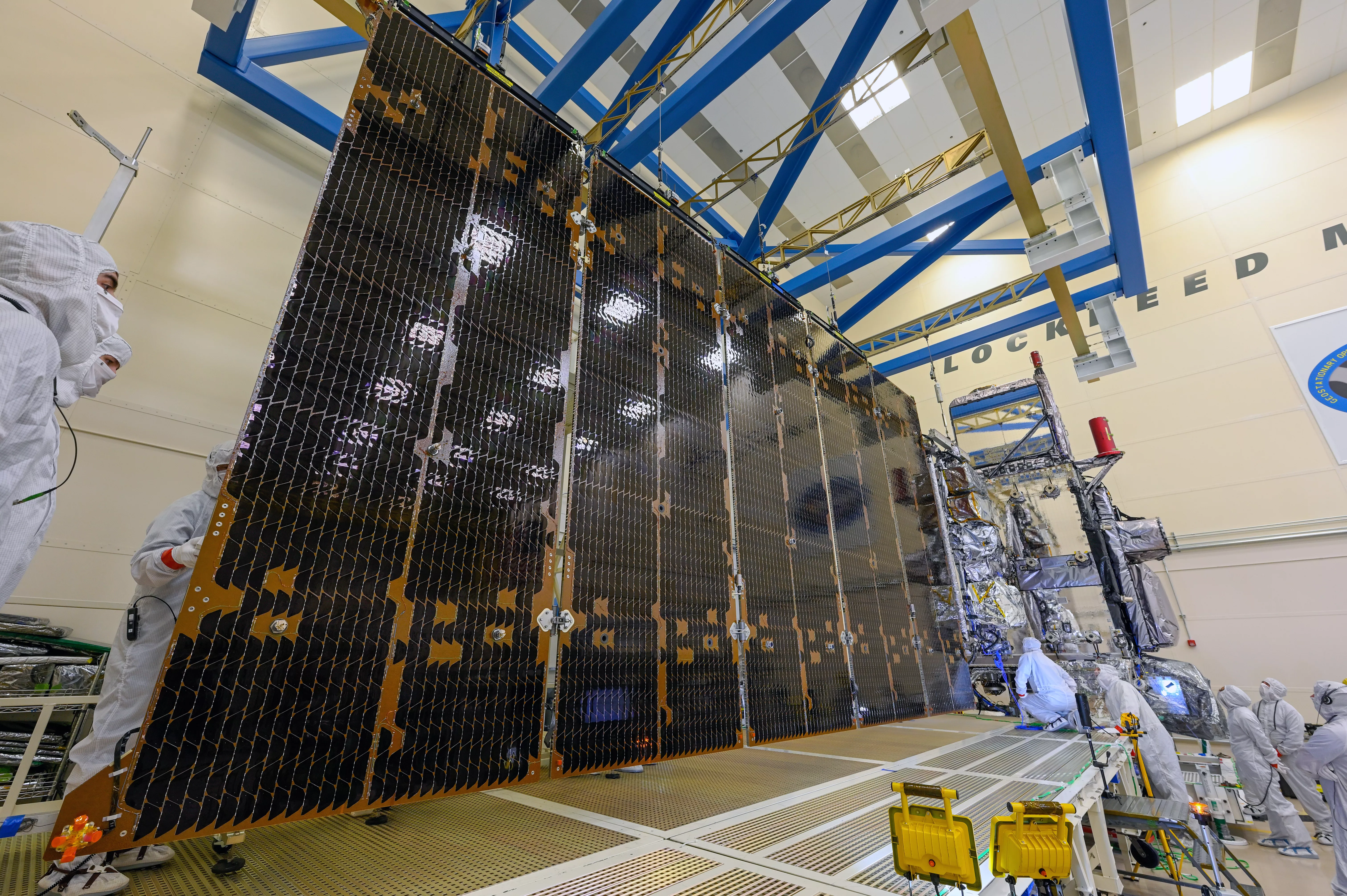 The GOES-U solar array fully deployed