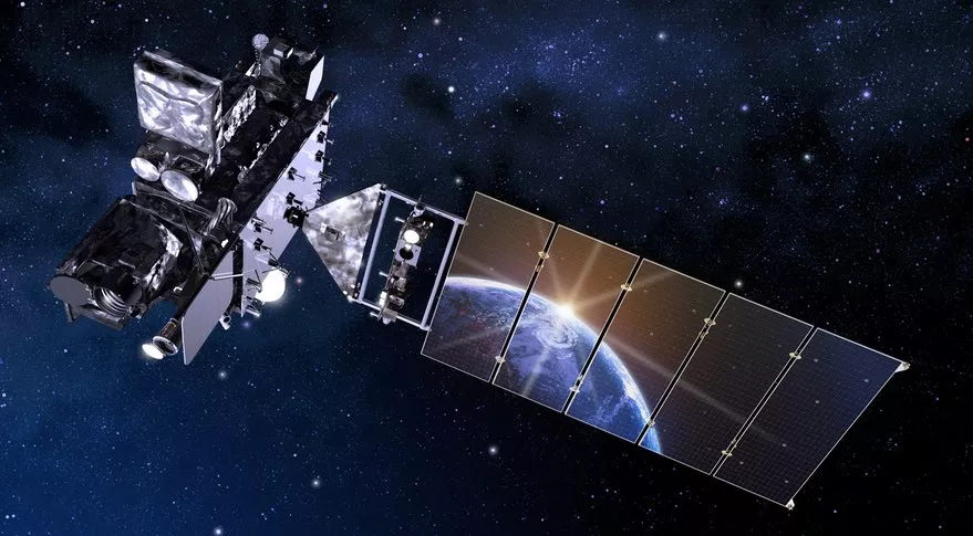 An artist's rendering of the GOES-R satellite in space
