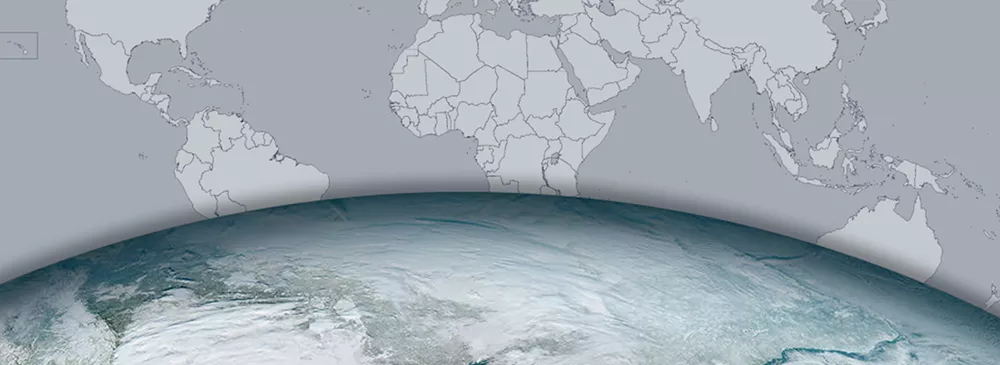 Image of the earth and a map of the world