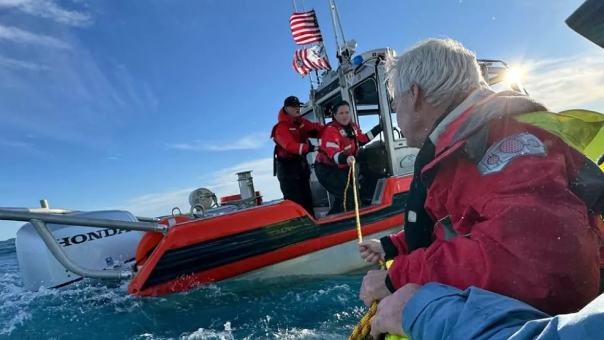 U.S. Coast Guard rescued six people who activated an Emergency Position-Indicating Radio Beacon (EPIRB) after their 48-foot fishing vessel began to sink off the coast of Oak Island, North Carolina, on December 8, 2024.