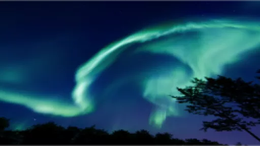 An aurora seen at night around Fairbanks, Alaska.