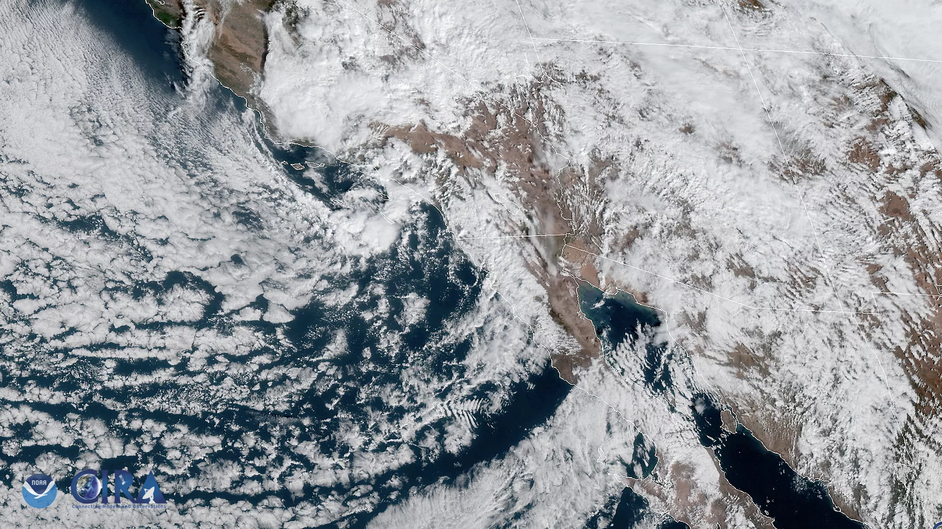 GOES West satellite imagery of the southwestern US and the Pacific Ocean on Nov. 20, as it was experiencing a storm system moving in from the south.