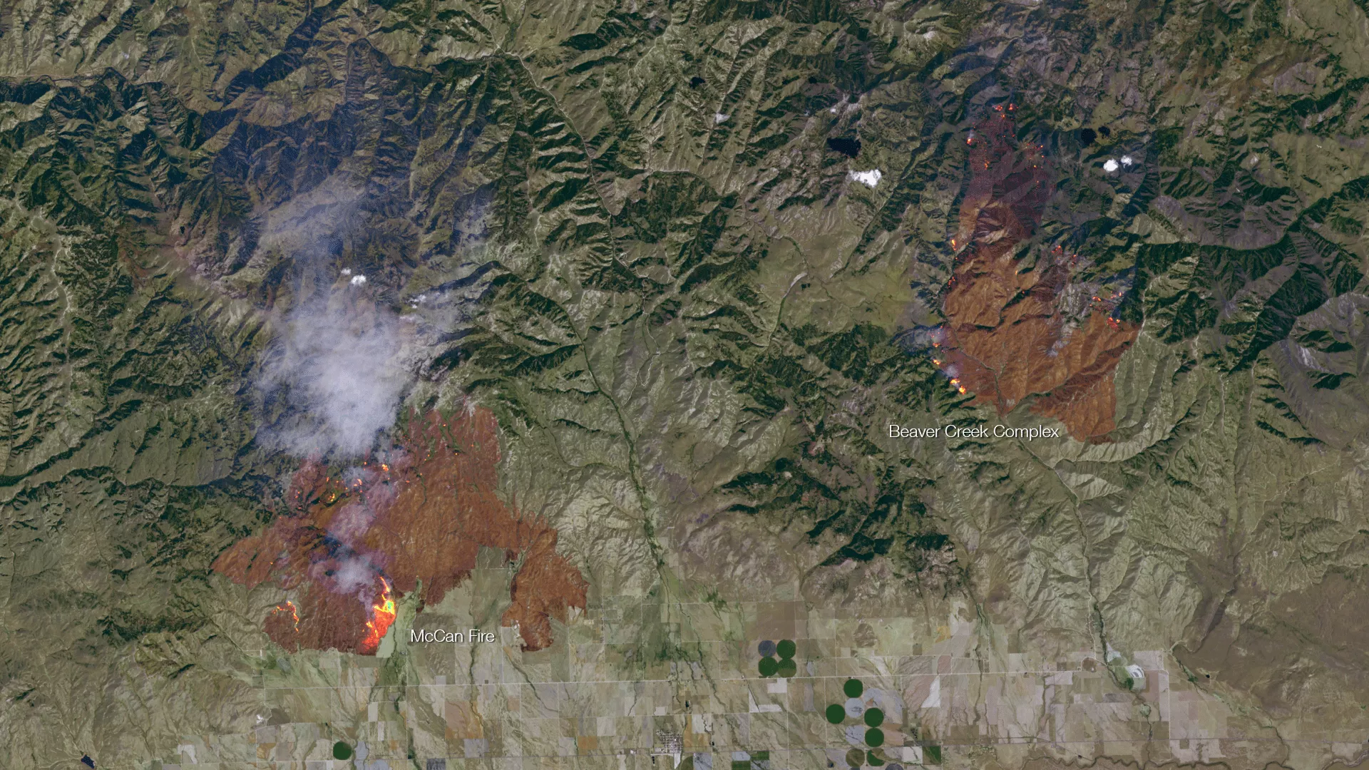 Detailed Satellite Imagery of the Idaho Wildfires NESDIS
