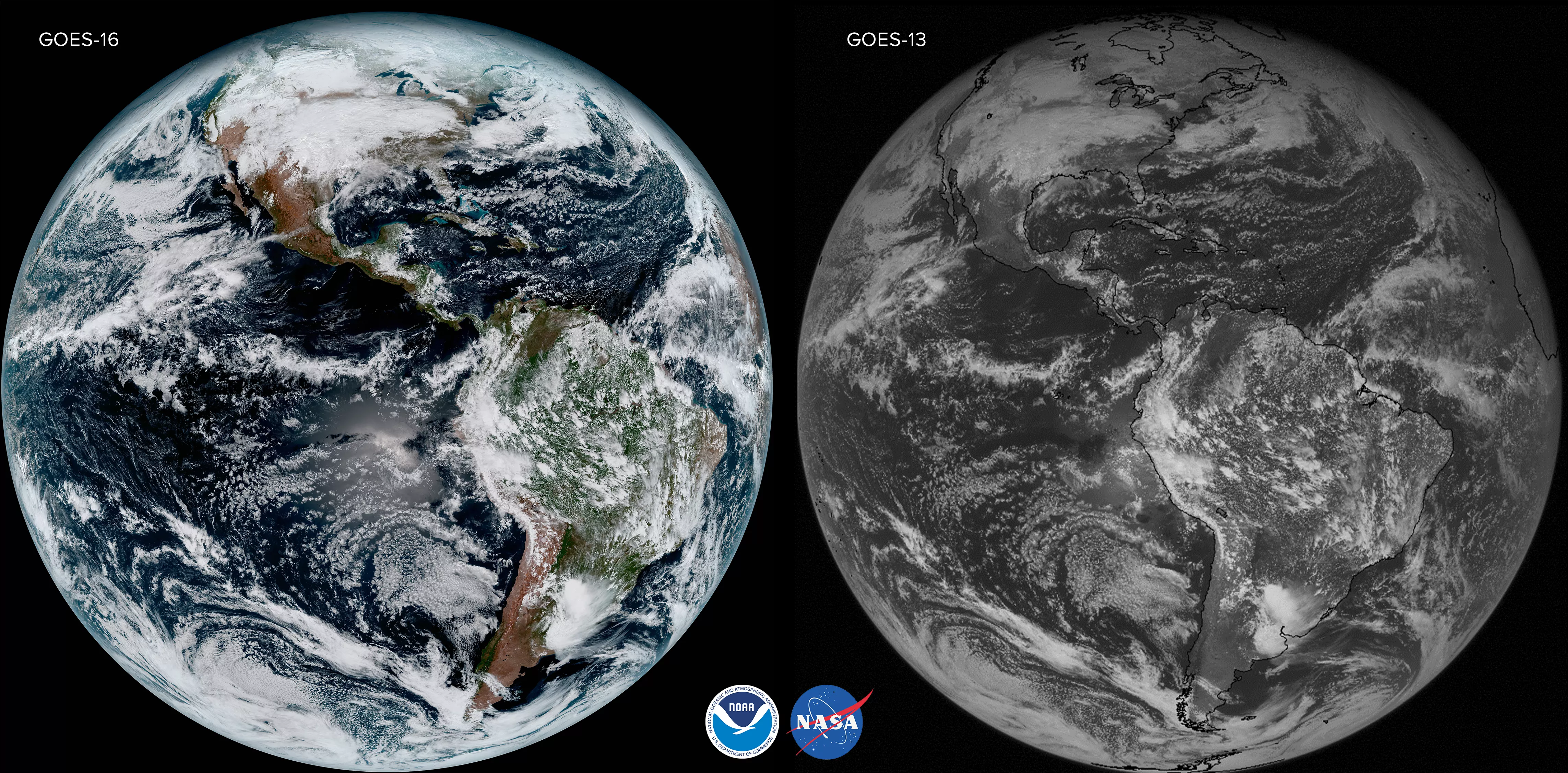 Images of the earth side by side