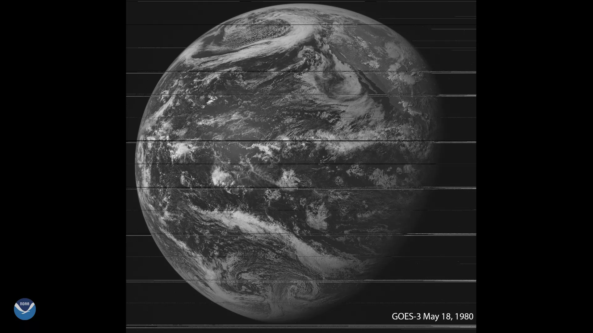 GOES-3 full-disk view of Earth on May 18, 1980