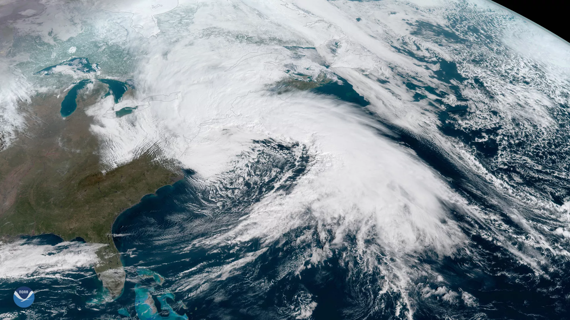 Image of a storm over New England