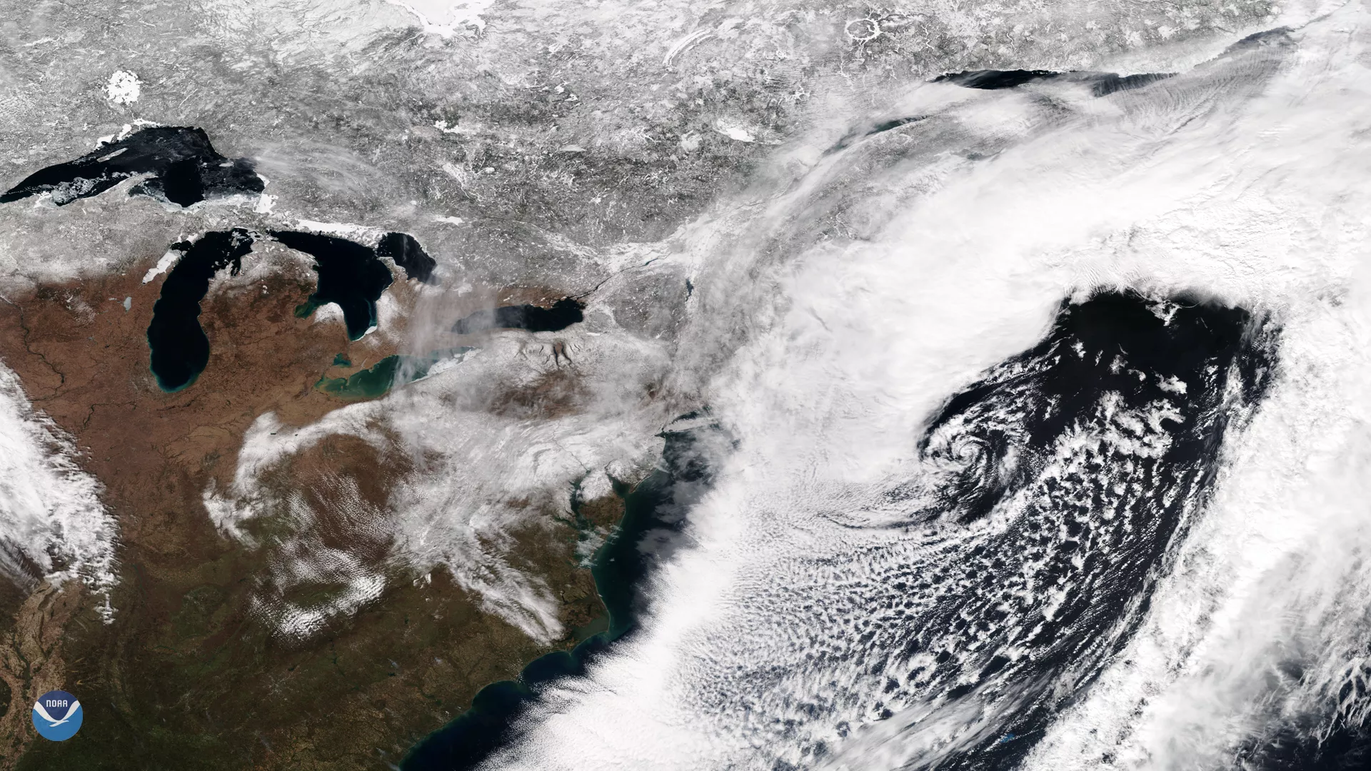 Image of a storm on the east coast of the united states
