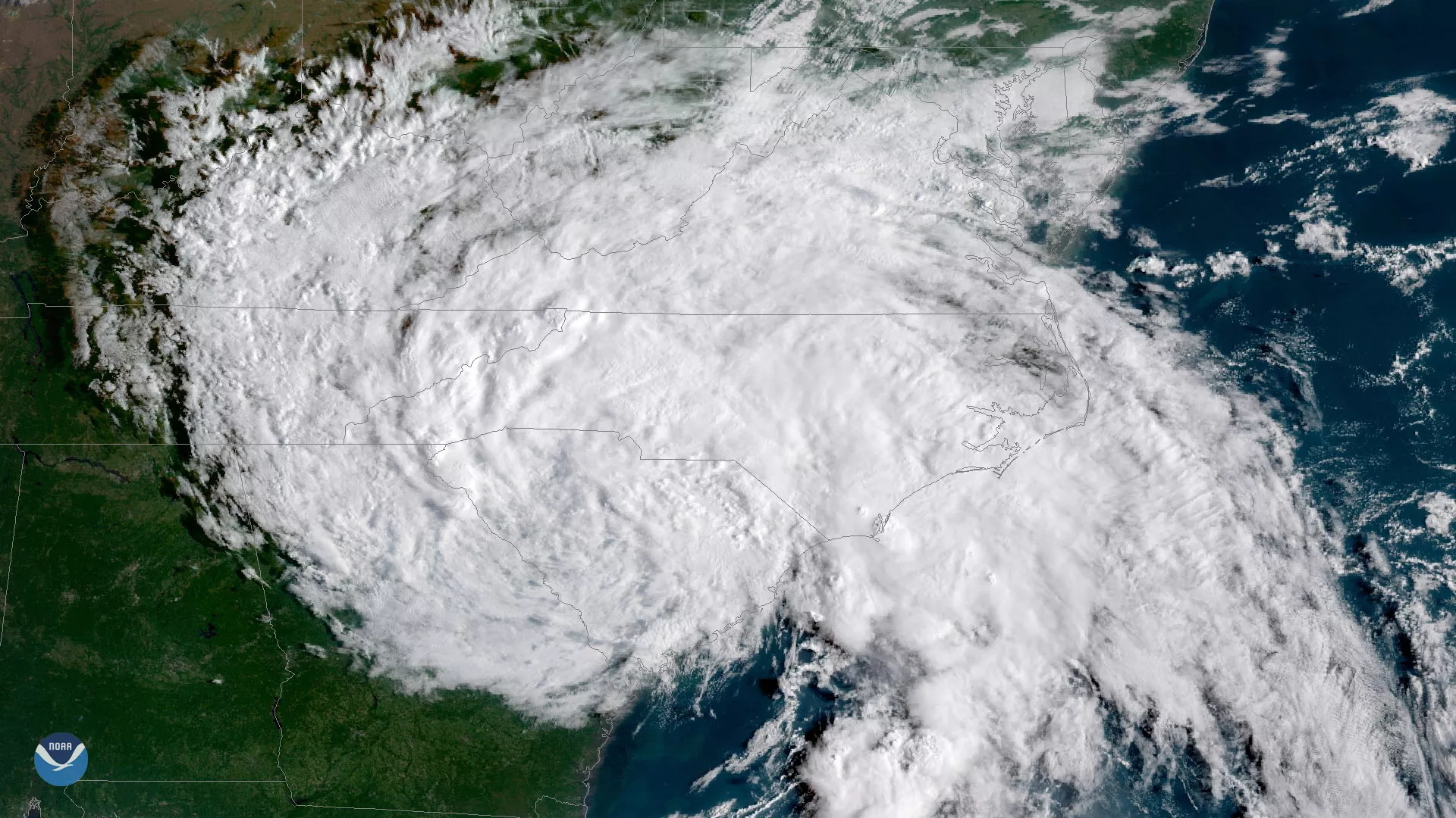 Tropical Depression Florence over the Carolinas, September 16, 2018