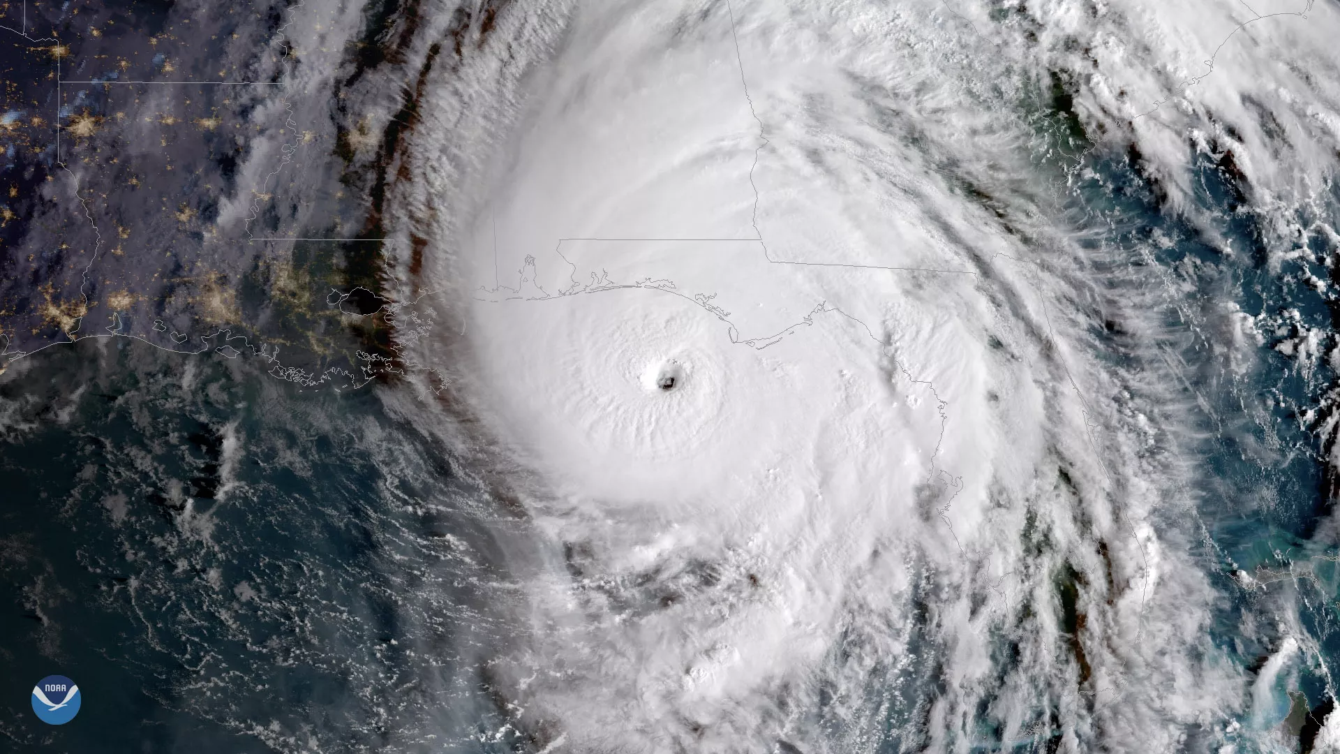 HUrricane Michael approaching north Florida, October 10, 2018