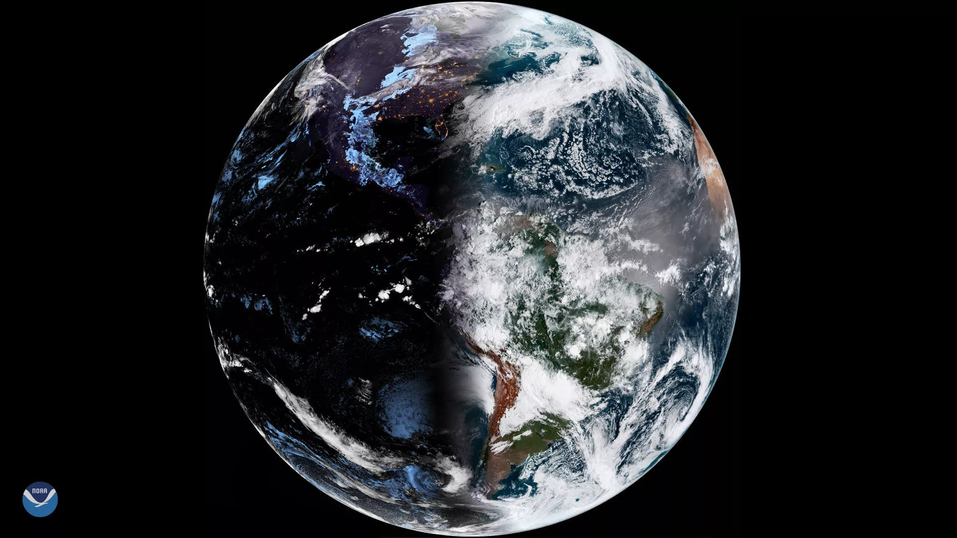 Full-disk image of the Earth during the Vernal Equinox 