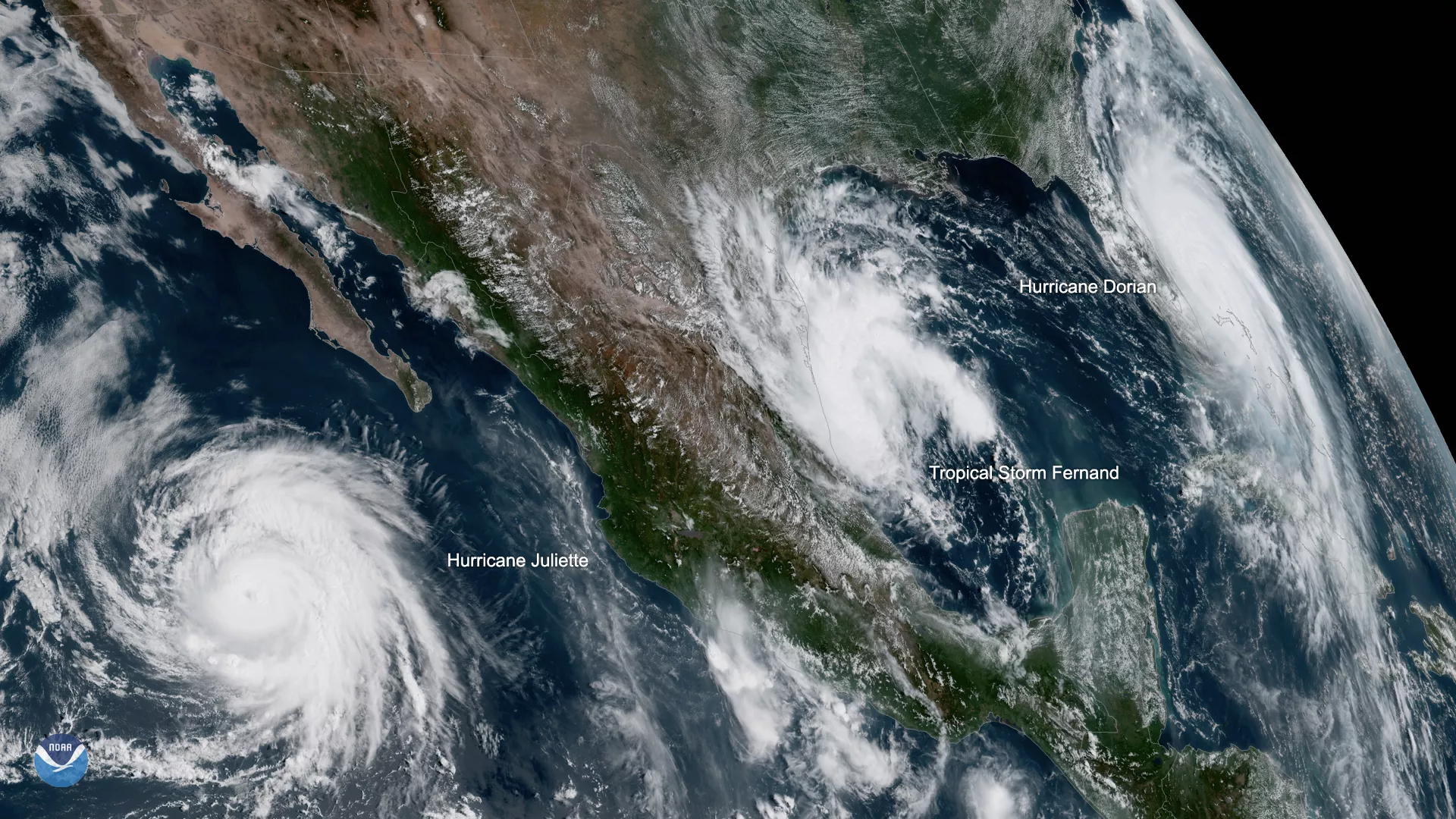 Photo of Hurricanes Dorian and Fernando