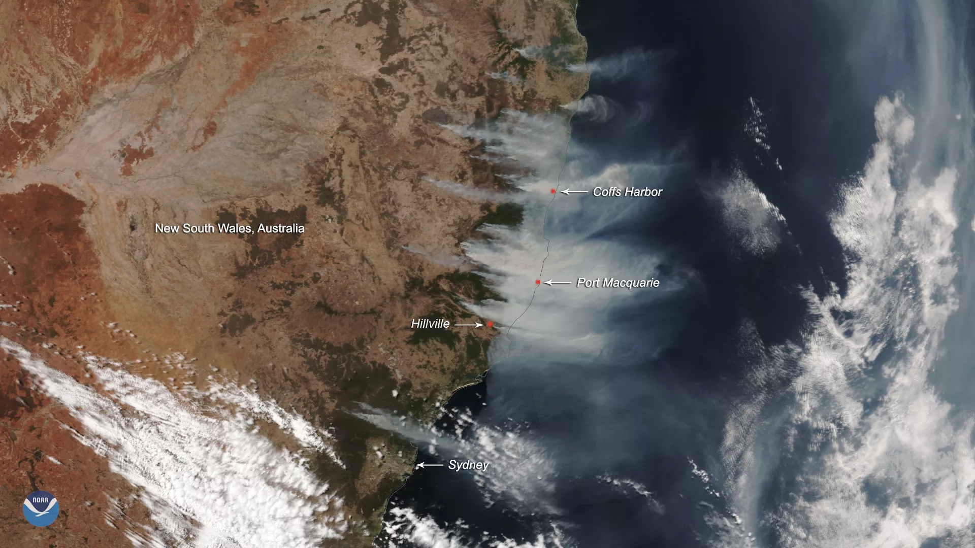 Image of fires in Australia