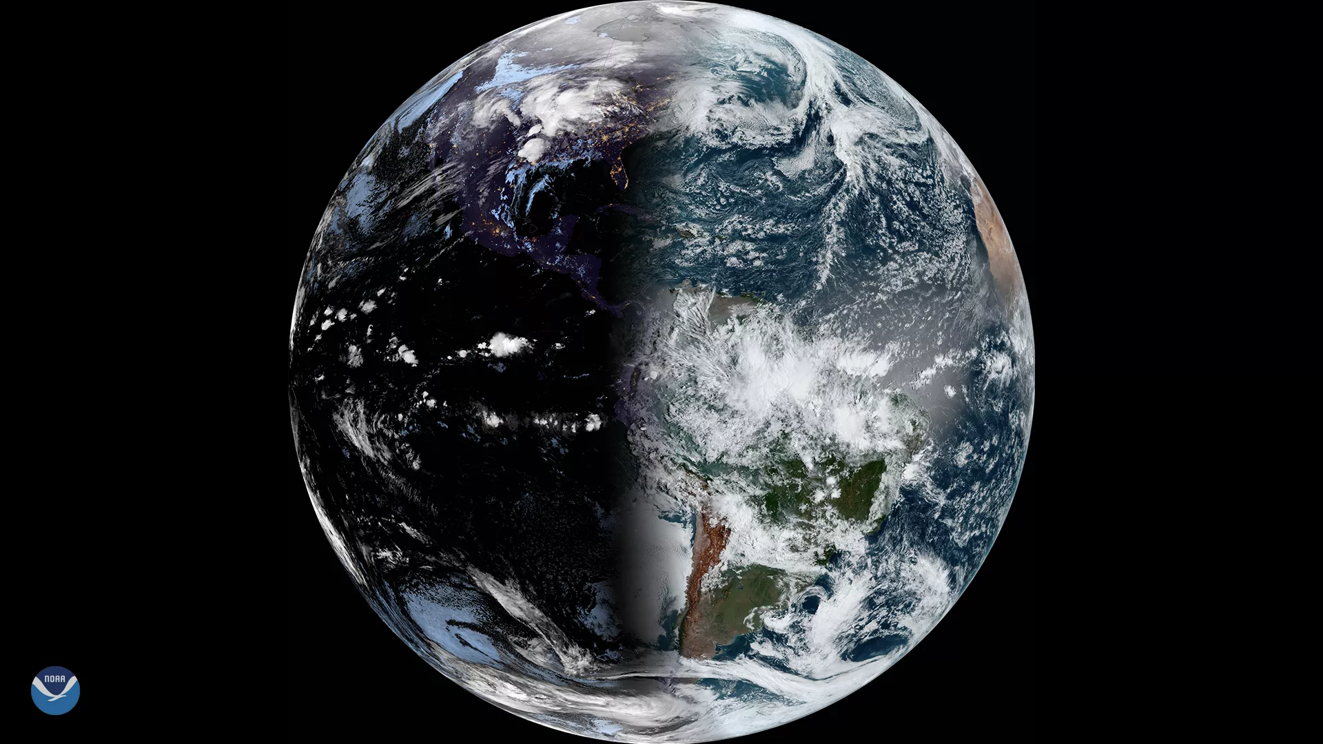 Satellite imagery of vernal equinox via GOES East