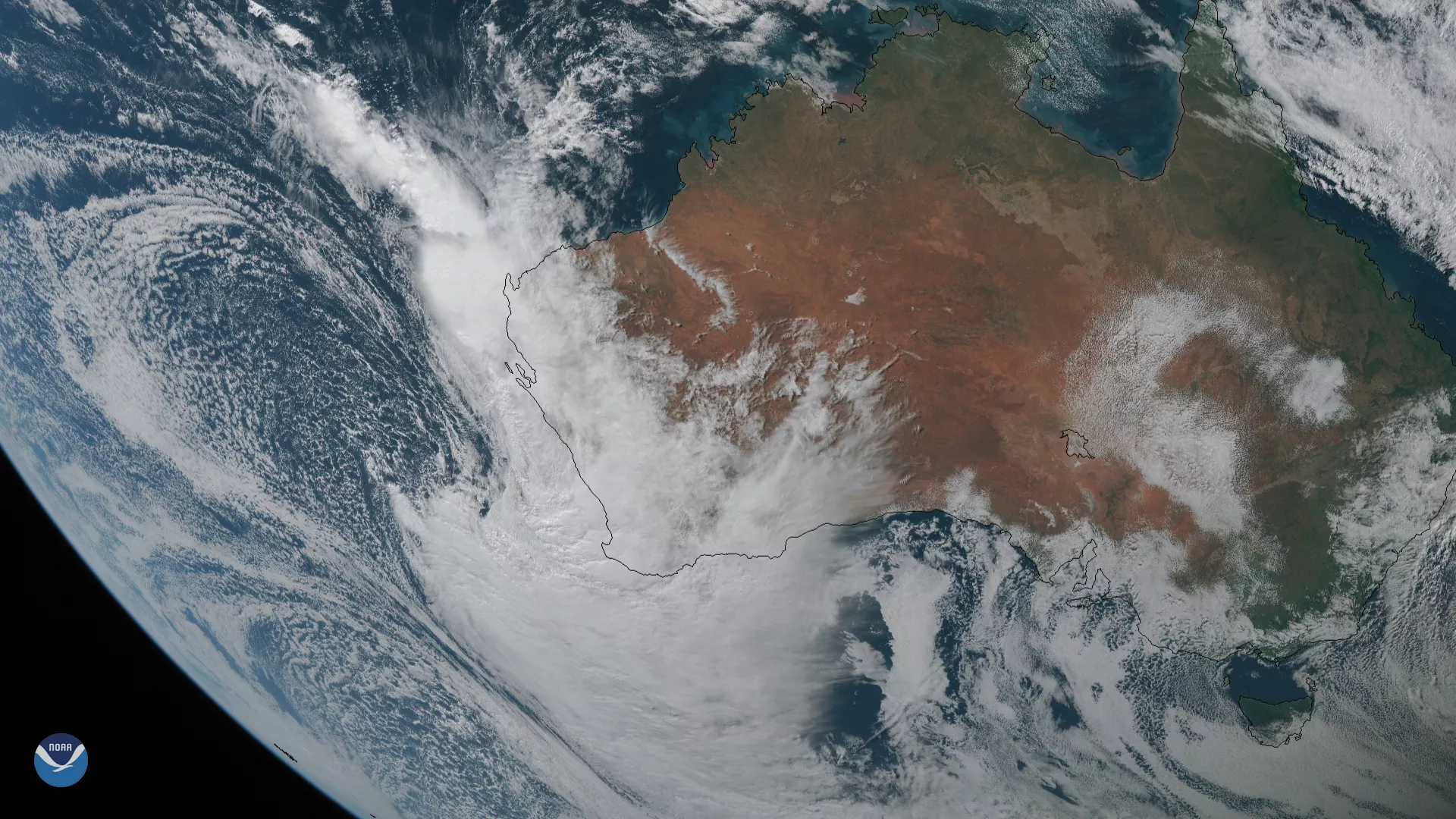 Image of a cyclone from space