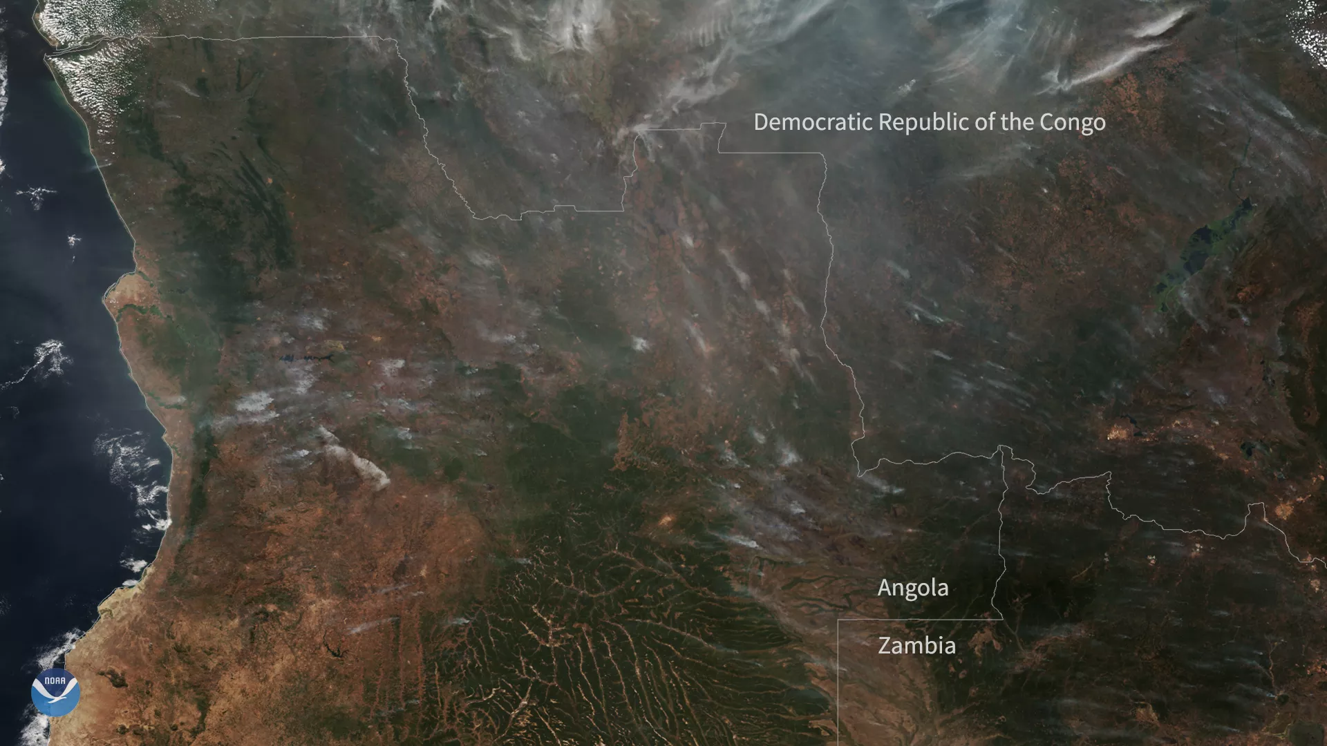 Fires burning in Central Africa