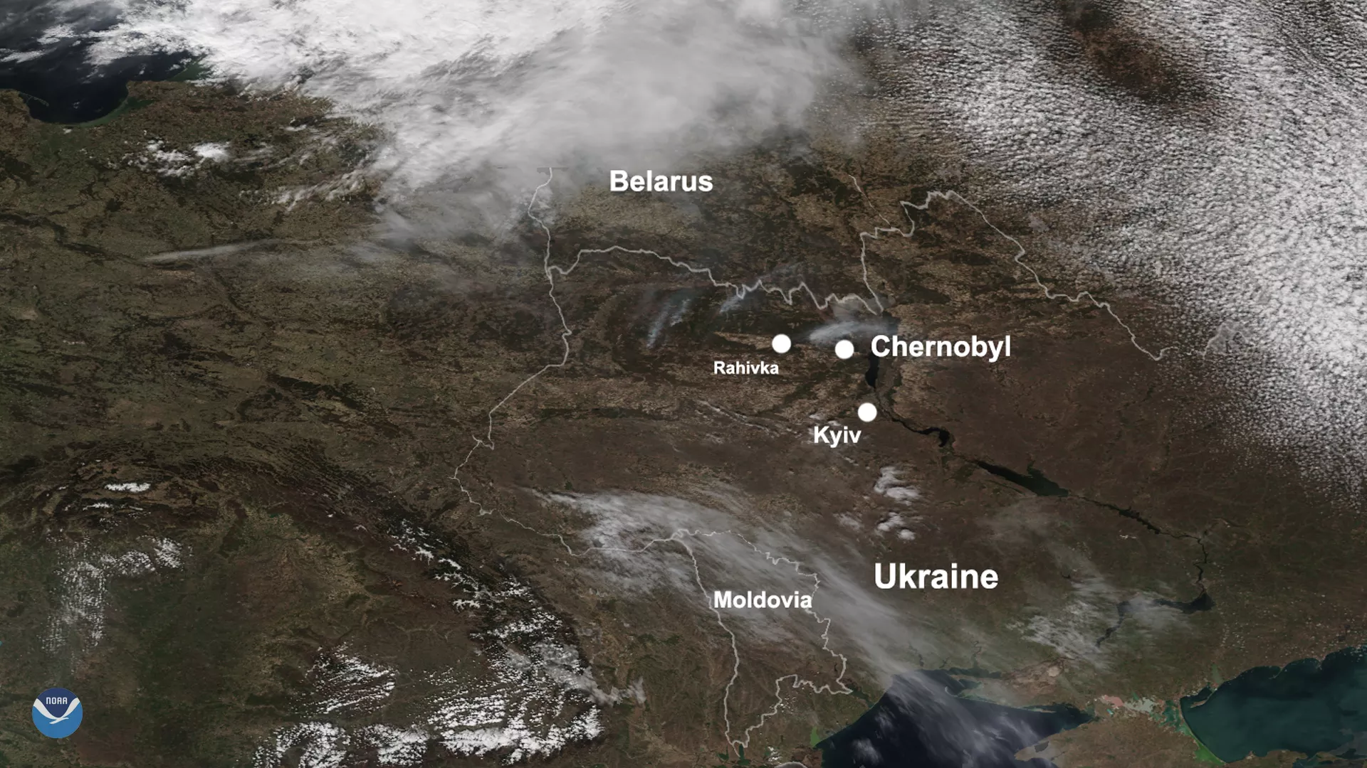 Image of Chernobyl Exclusion Zone from space