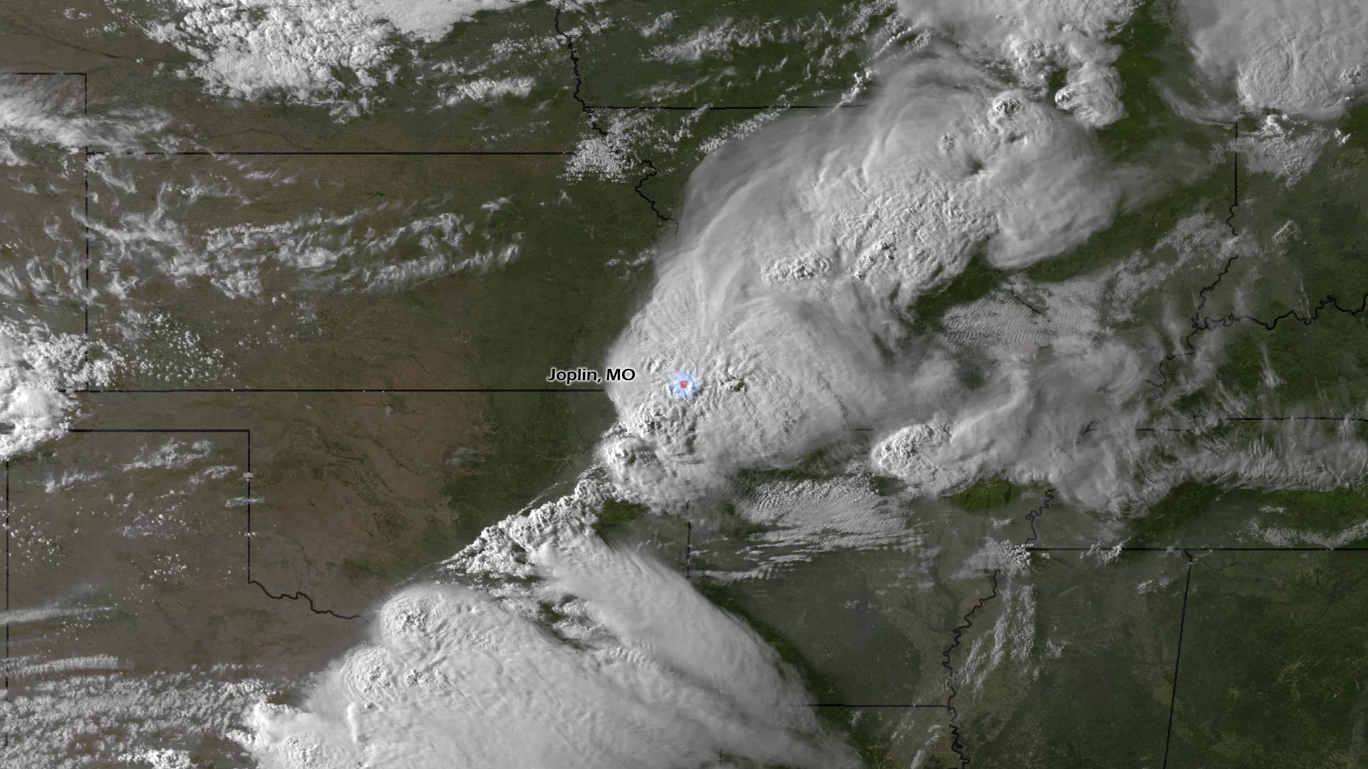Storm system over Joplin, Missouri