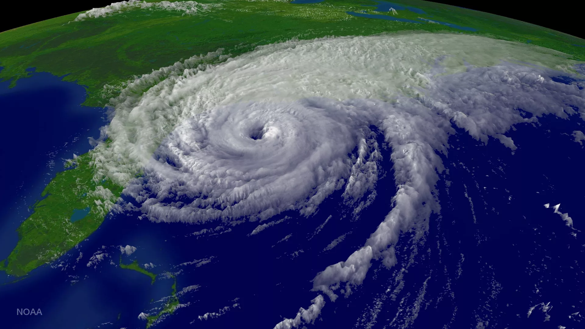Hurricane Floyd, September 14, 1999, turns up the east coast