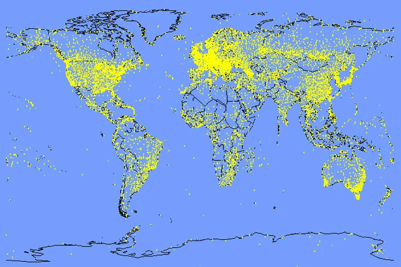 Map of station locations from NOAA’s Integrated Surface Database. (NOAA/NCEI)