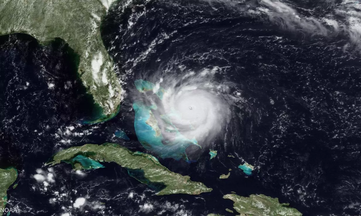 Image of a hurricane over the atlantic