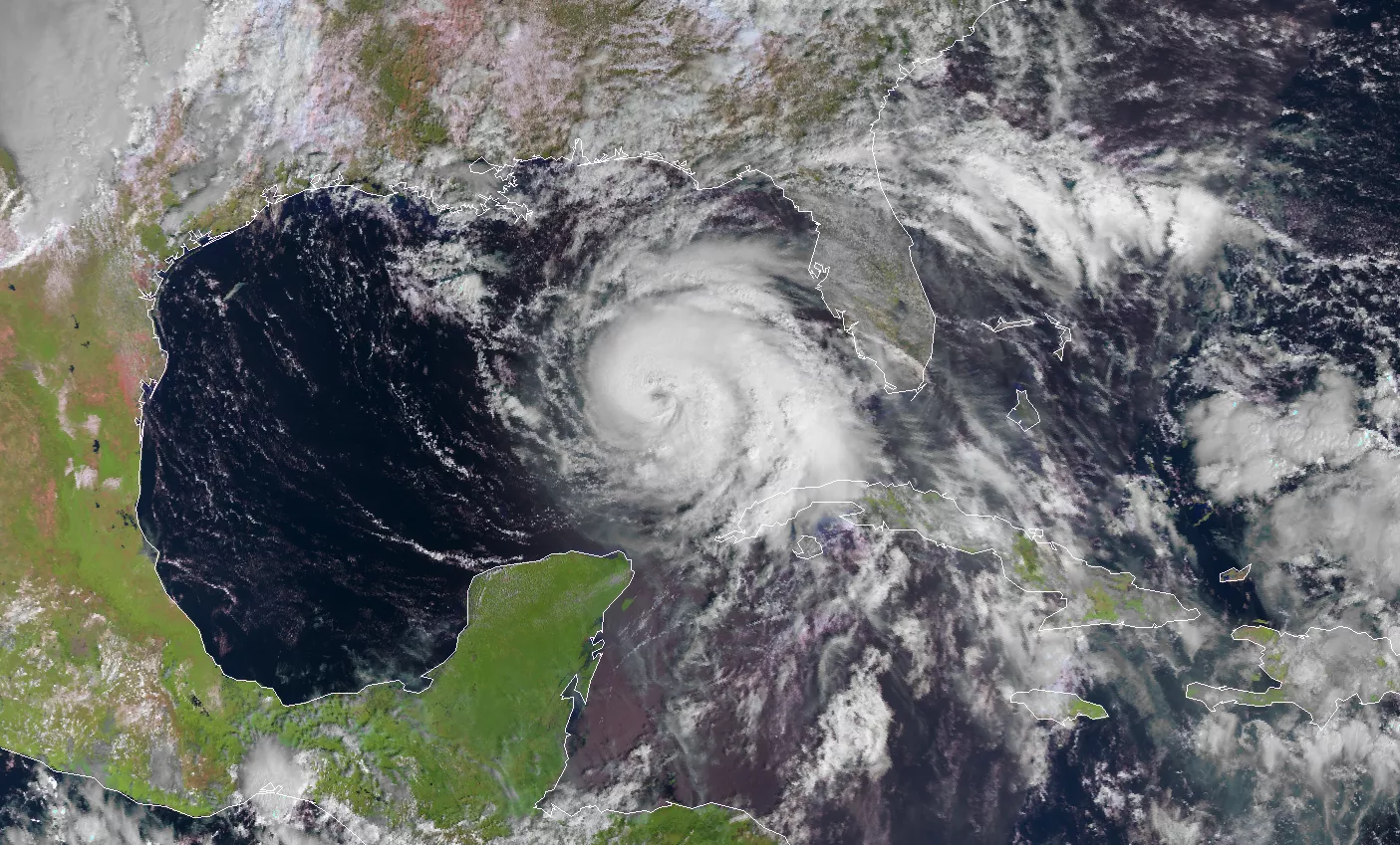 Image of Category 4 Hurricane Michael, seen from the Metop-A polar-orbiting satellite on Oct. 10, 2018.