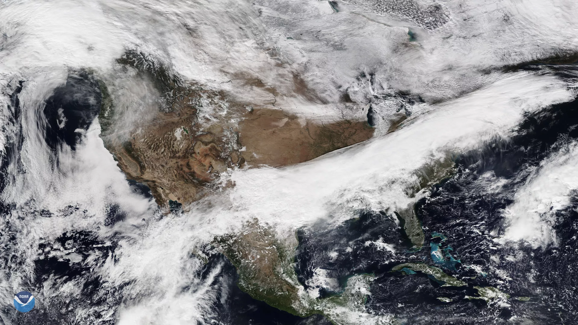 Image of clouds over North America