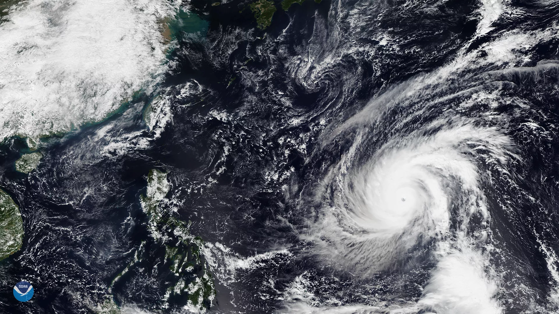 Satellite imagery of Super Typhoon Yutu.