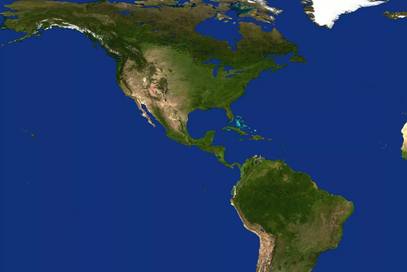 STAR display of Western Hemisphere in rectangular projection