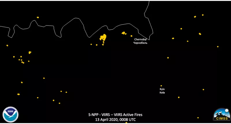 Image Capture of Exclusion Zone on April 13, 2020.