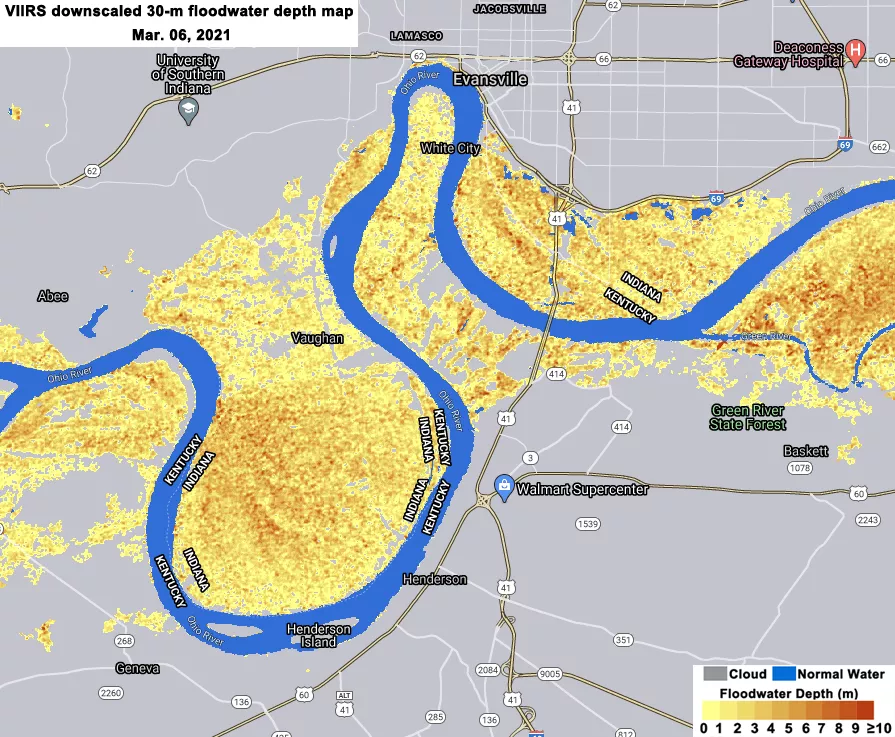 Ohio Flood Zone Map Recent Ohio River Flooding Detected By Satellites Nesdis