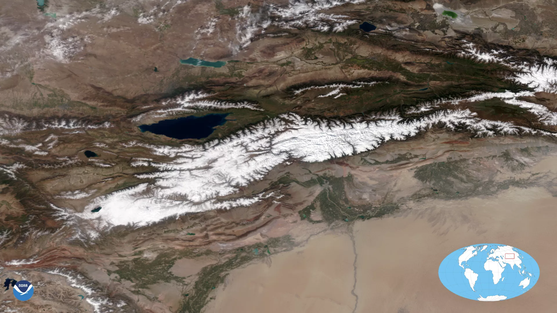 NOAA 20 Views Tian Shan Mountains in China NESDIS
