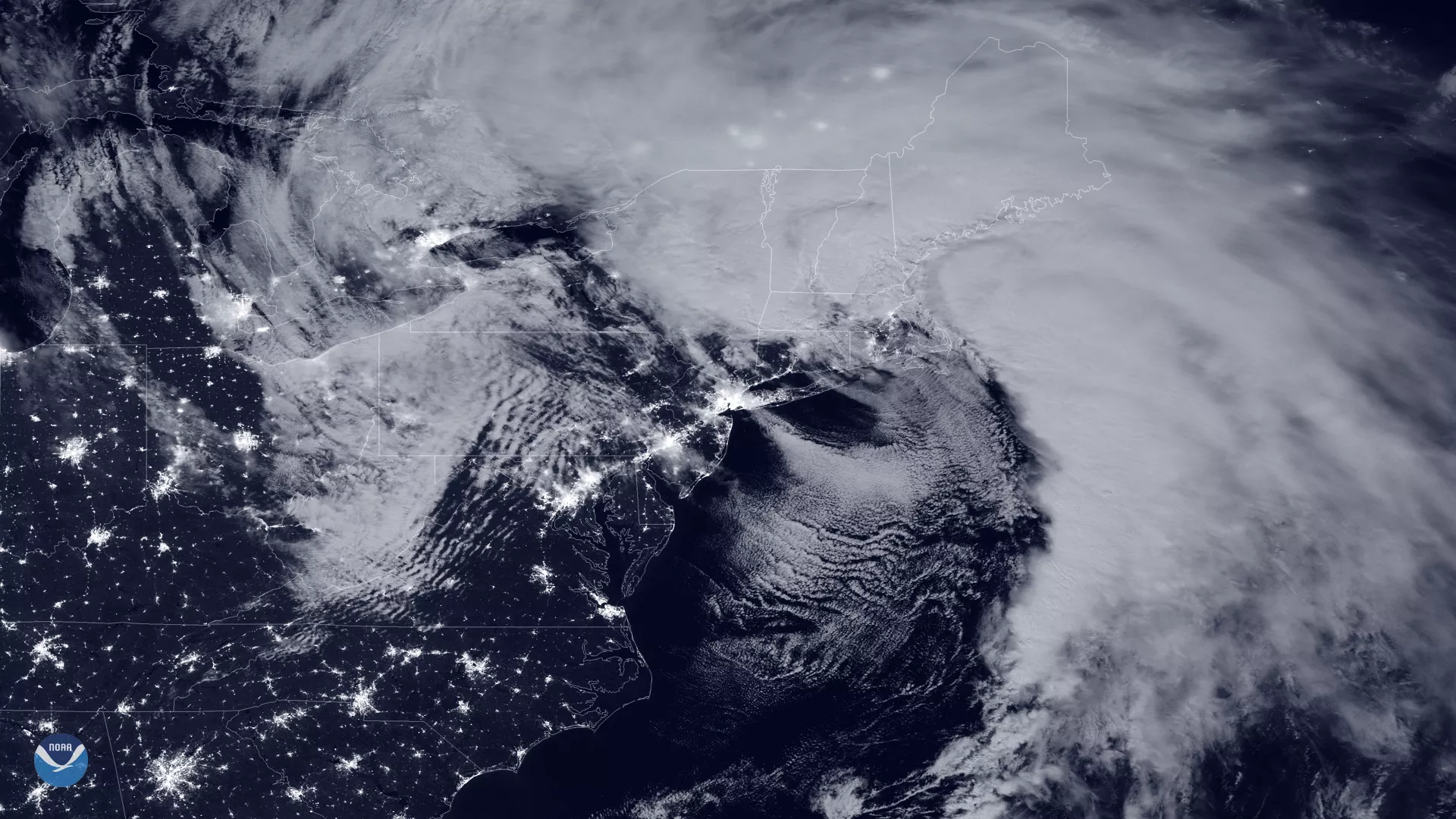 Image of a nor'easter storm