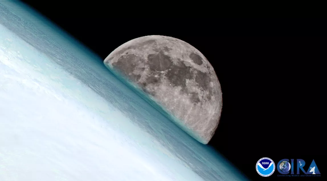Image from NOAA’s GOES-17 satellite of the Moon