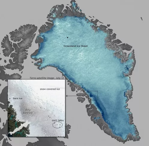 Satellite image of greenland